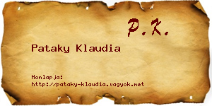 Pataky Klaudia névjegykártya